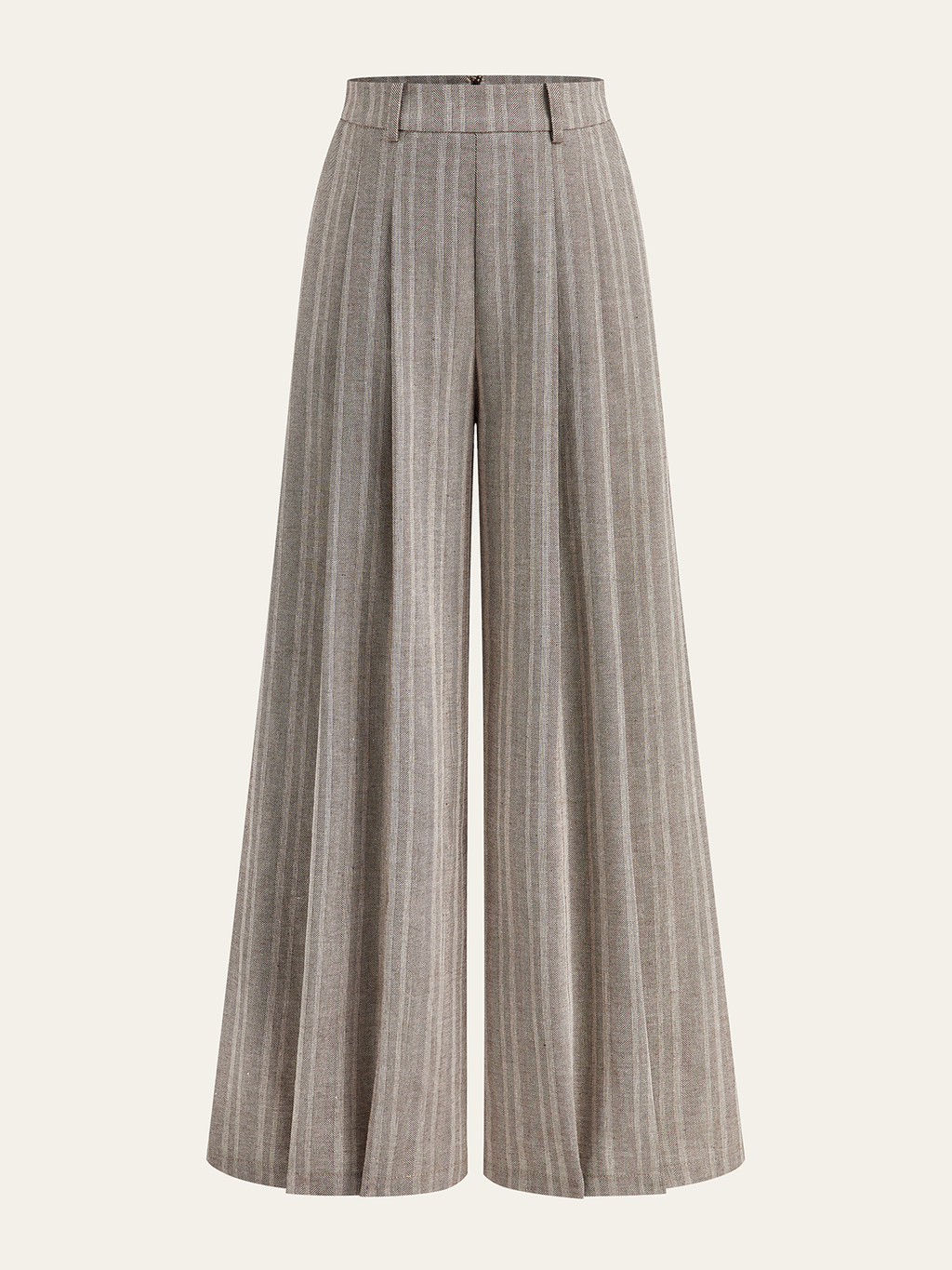 Linen Blend Wide-Leg Pants
