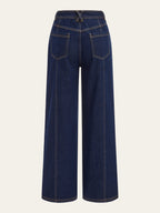 Mid-Waist Wide-Leg Button Front Jeans