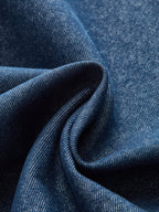 Metal Button Suede Collar Denim Jacket
