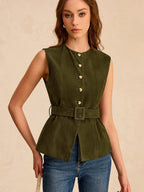 Suede Vest with Belt