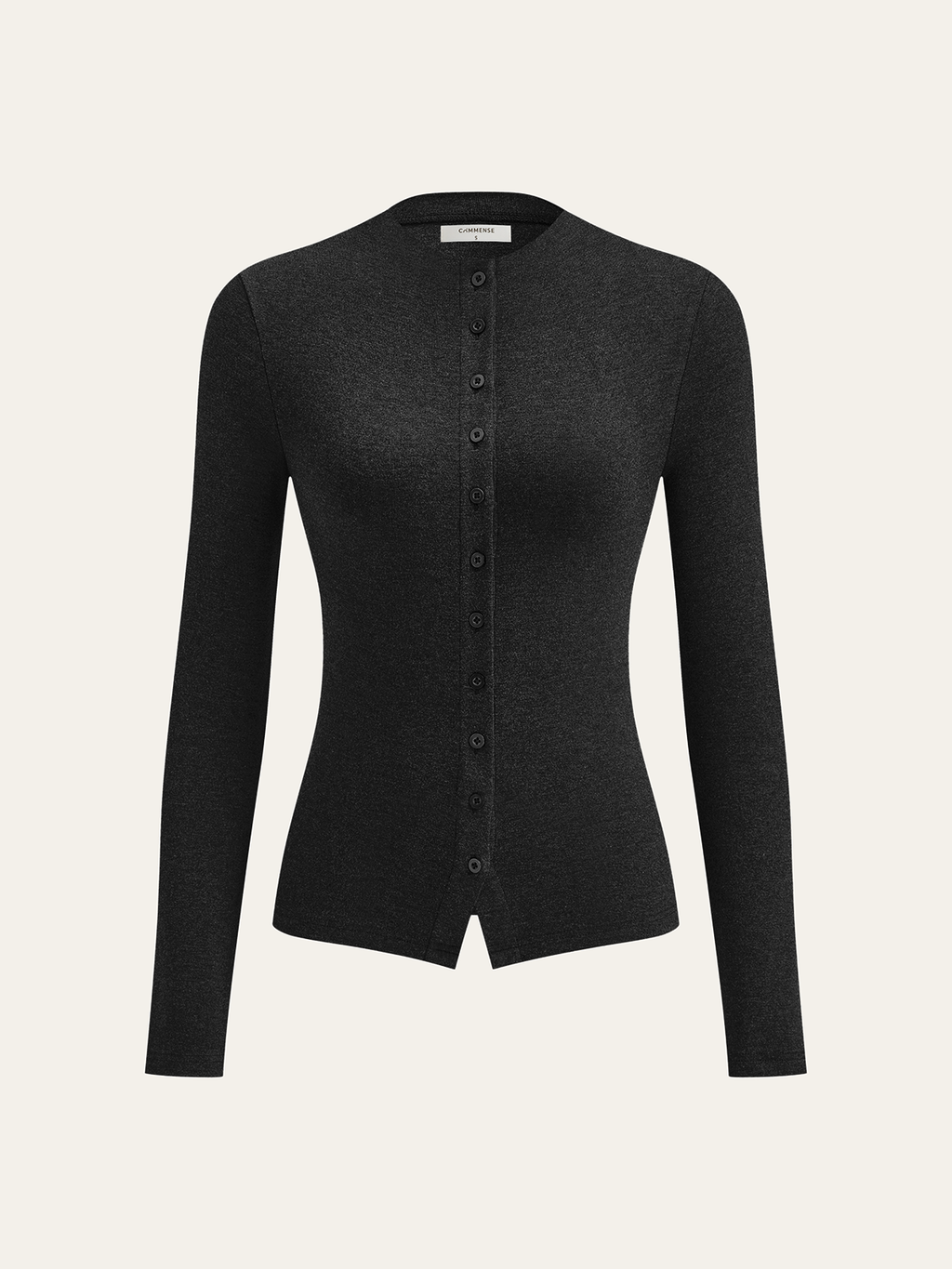 Mock Neck Button Long Sleeve T-Shirt