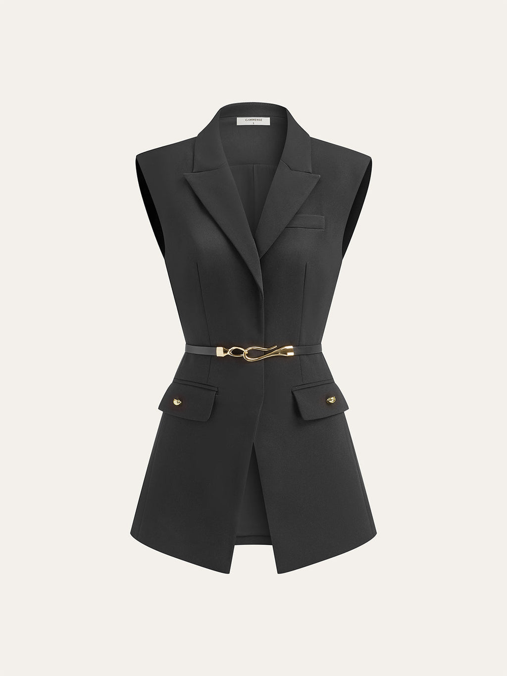 Belted Cap Sleeve Vest