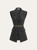 Belted Cap Sleeve Vest