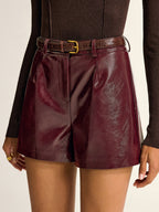 PU Leather Shorts without Belt