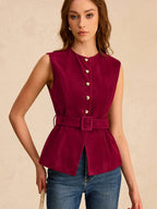 Suede Vest with Belt