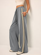 Side Stripe Wide-Leg Sweatpants