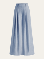 Linen Blend Wide-Leg Pants