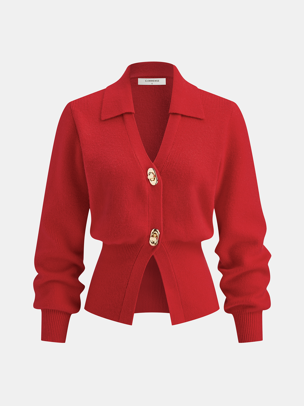 Contrast Trim Button Wool Blend Cardigan
