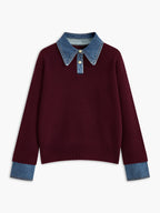 2 in 1 Panel Lapel Sweater