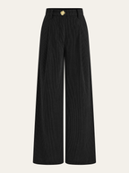 Corduroy Wide-Leg Pleated Pants