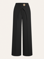Metal Detail Straight-Leg Pants