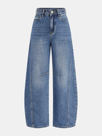 Denim Curved-Leg Jeans