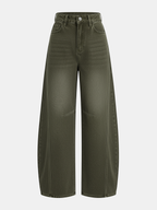 Denim Curved-Leg Jeans
