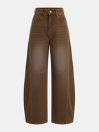 Denim Curved-Leg Jeans