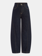 Denim Curved-Leg Jeans