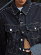 Cuffed Sleeve Denim Jacket