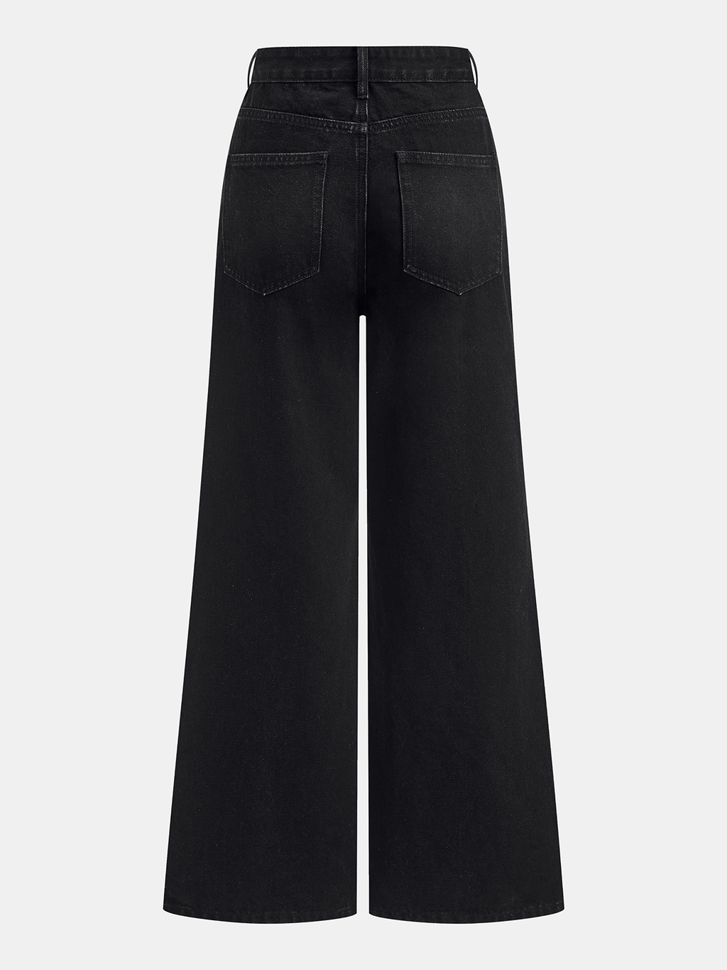 Metal Button-Detail Wide-Leg Jeans