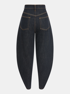 Metal Detail High-Waisted Balloon Jeans
