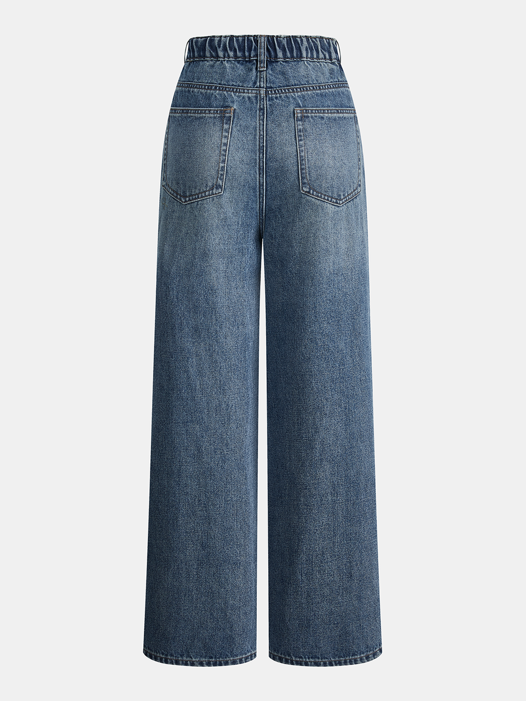 Drawstring Straight-Leg Denim Pants
