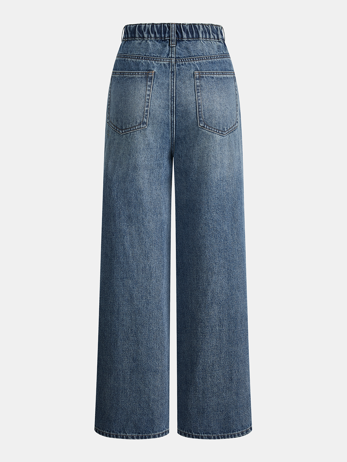 Drawstring Straight-Leg Denim Pants