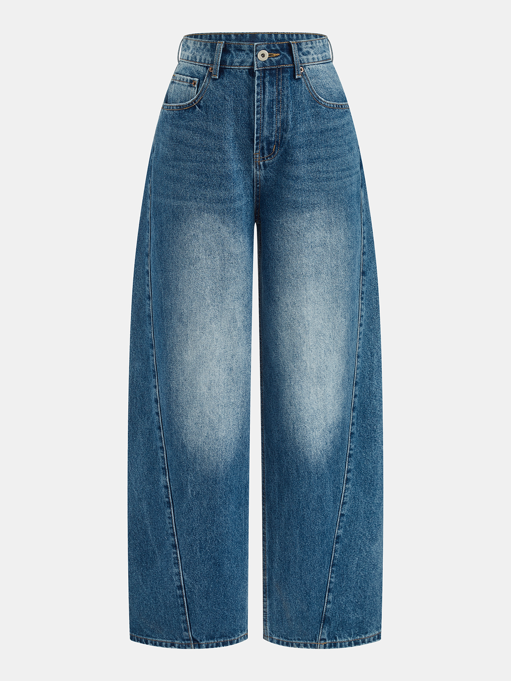 High-Waist Wide-Leg Denim Pants