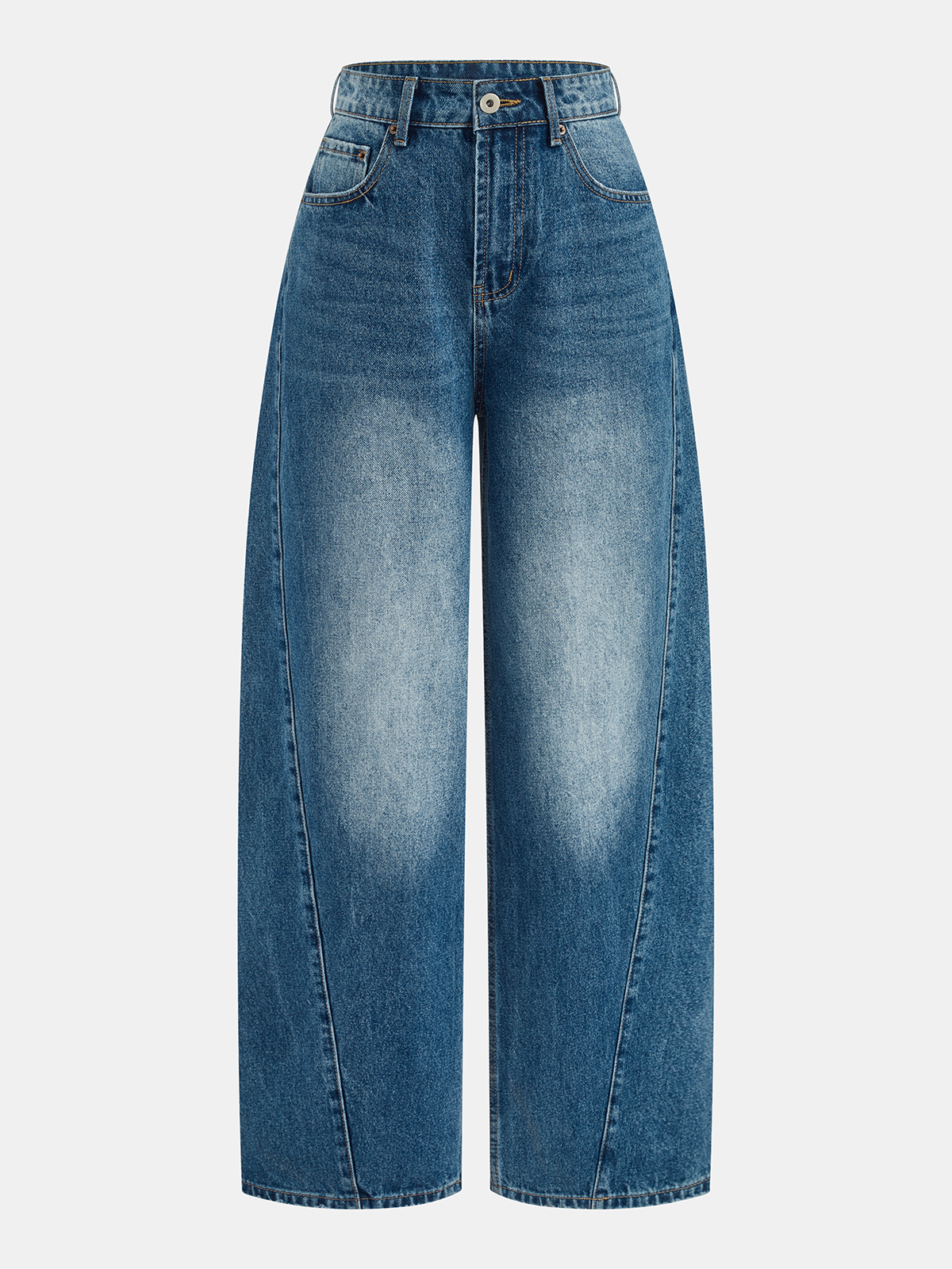 High-Waist Wide-Leg Denim Pants