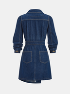 Metal Button Denim Blazer Dress