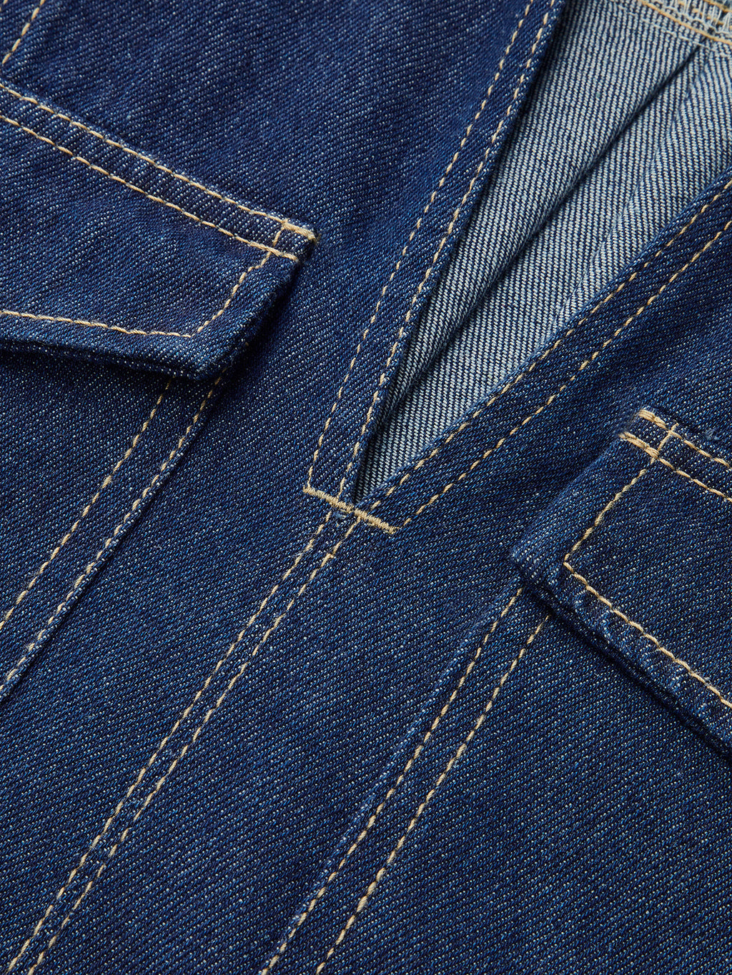 Denim Pocket Detail Shorts Set