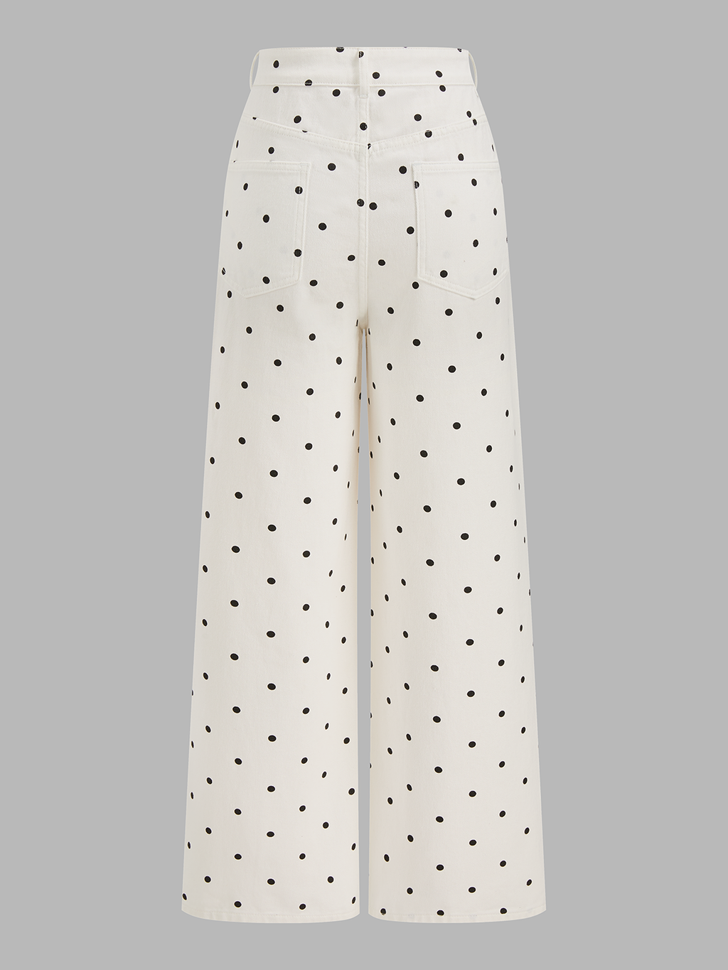 Polka Dot Denim Wide Leg Jeans