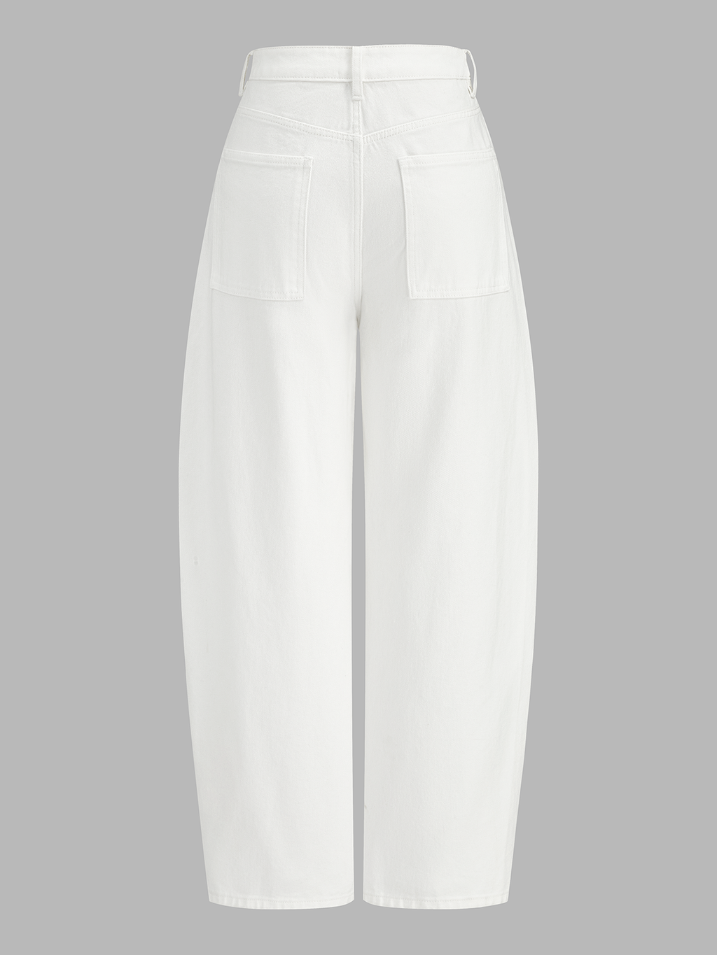 Mid-Waist Curved Leg Denim Pants