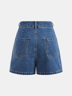 Tie-Back Denim Sleeveless Top & Shorts Set