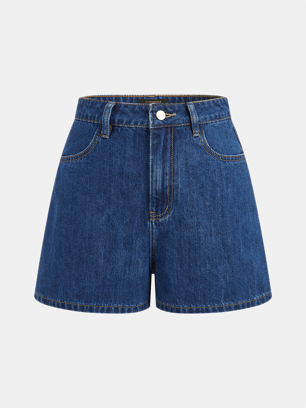 Denim Halter Peplum Top & Shorts Set