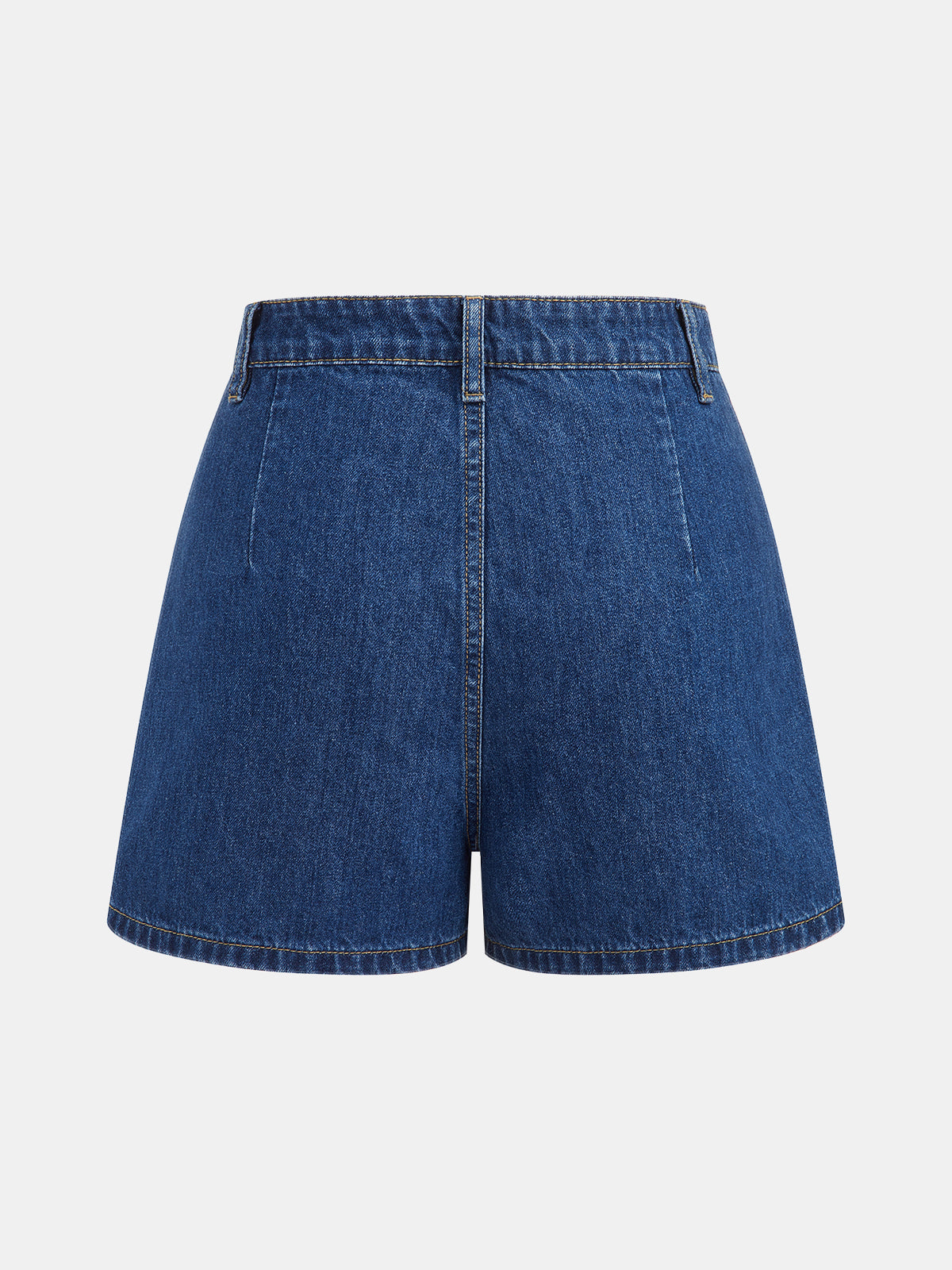Denim Halter Peplum Top & Shorts Set