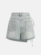 Denim Wrap Front Skort