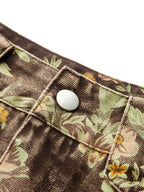 Floral Jacquard Denim Mini Skirt
