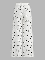 Polka Dot Wide Leg Denim Pants
