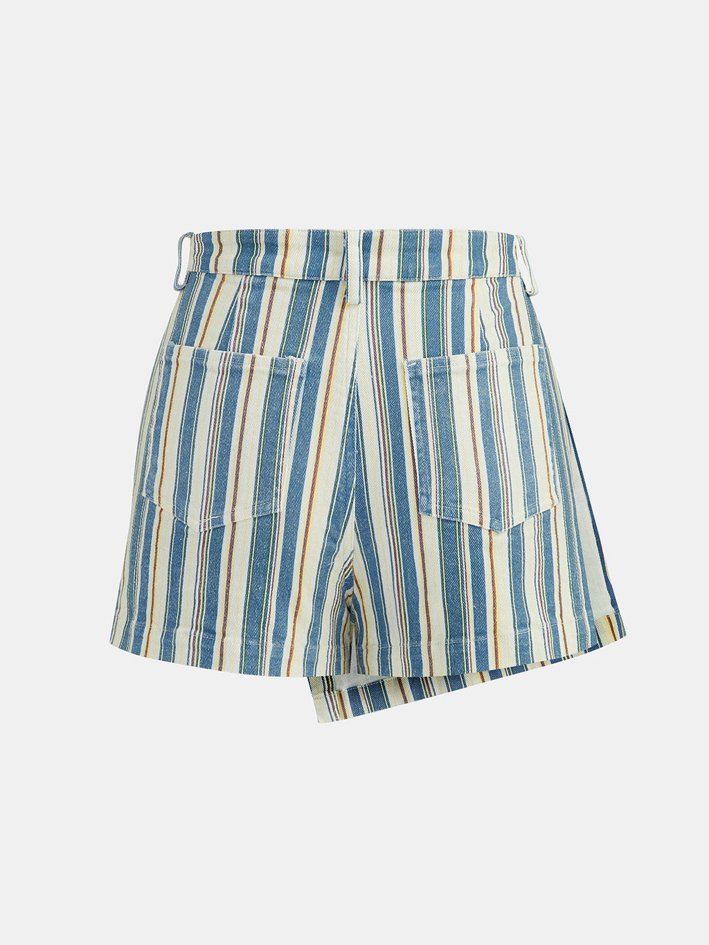 Casual Cotton Striped Tie Waist Skort