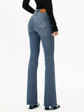 High-Waist Curvy-Hip Bootcut Jeans