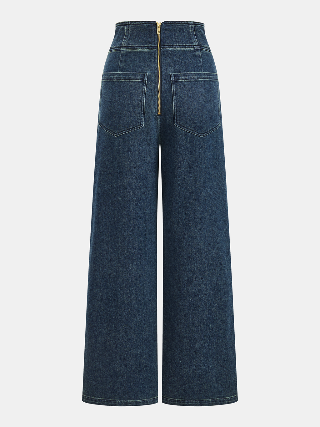 High-Waist Wide-Leg Denim Pants