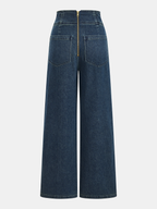 High-Waist Wide-Leg Denim Pants