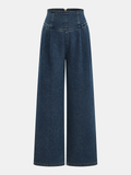 High-Waist Wide-Leg Denim Pants