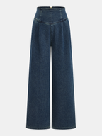 High-Waist Wide-Leg Denim Pants