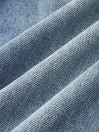 Lace Trim Mid-Waist Denim Pants
