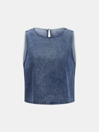 Sleeveless Denim Top & Drawstring Jeans Set