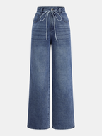 Sleeveless Denim Top & Drawstring Jeans Set