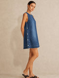 Sleeveless Denim Shift Dress