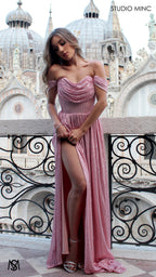 Crush - BLUSH PINK SEQUIN FORMAL DRESS WITH ARM DRAPES