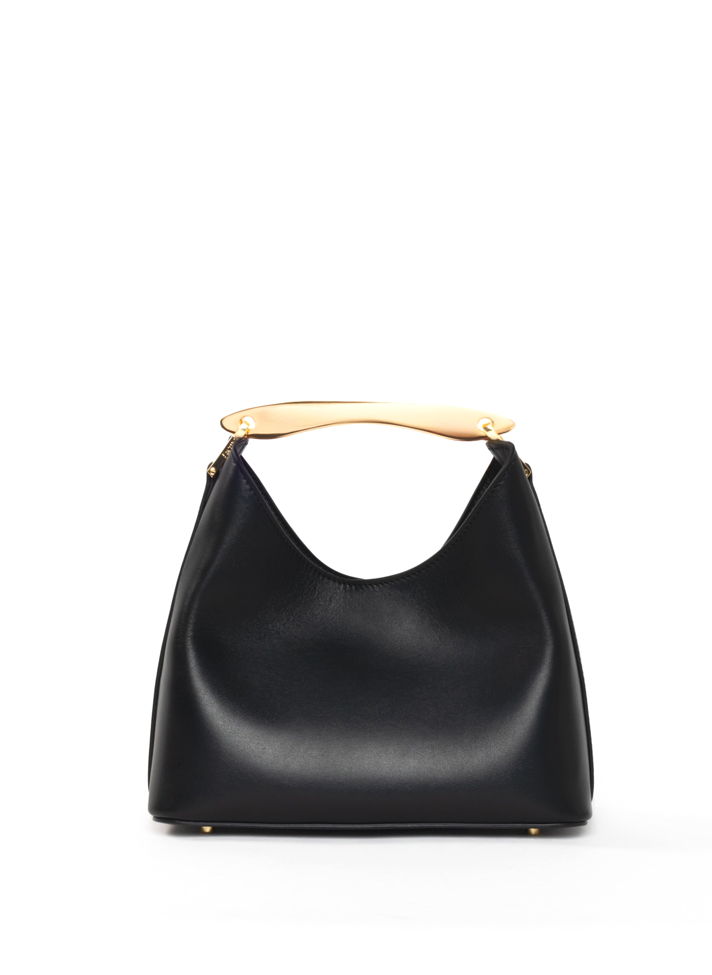 Small Boomerang Leather Black - Gold
