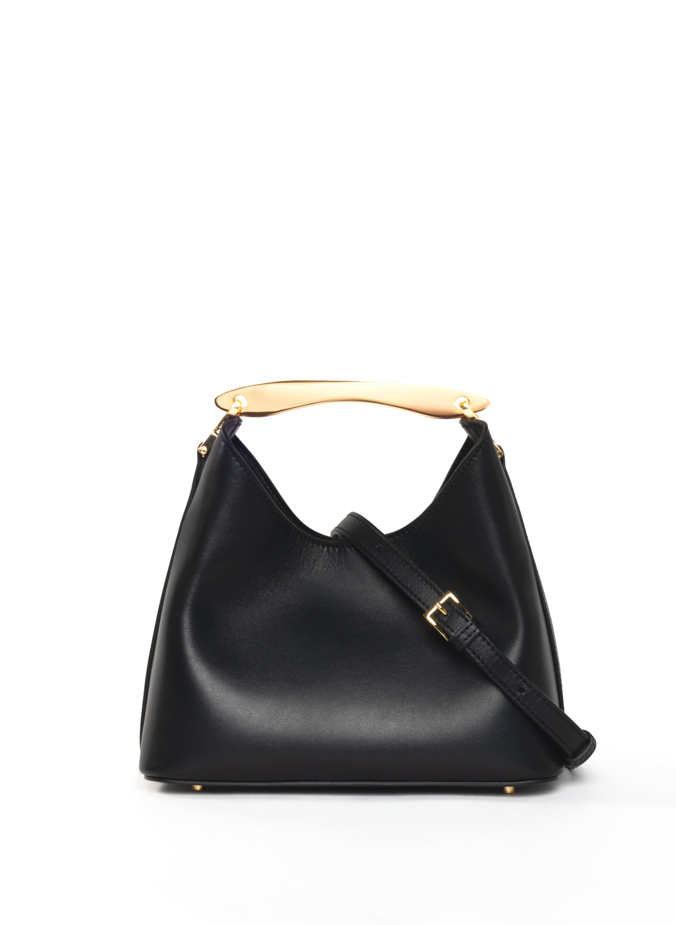 Small Boomerang Leather Black - Gold