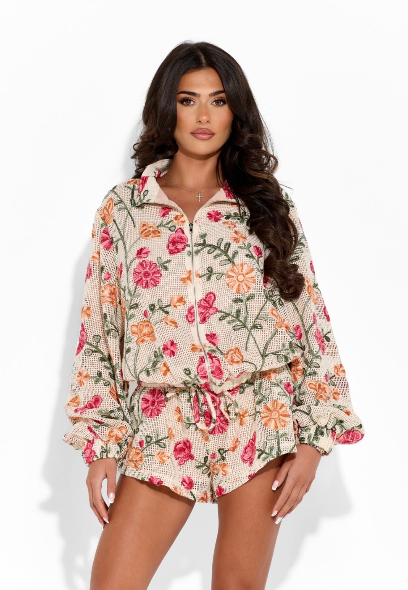 DAHLIA FLORAL CROCHET SHORTS